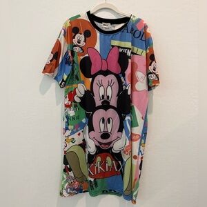 Disney Mickey and Minnie Graphic Mesh T-Shirt Dress NWOT